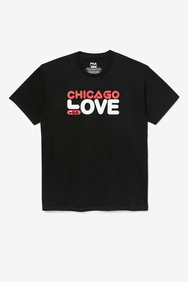 Camisetas Fila Homem Pretas - Fila Chicago Love En Portugal,BCIW-96532